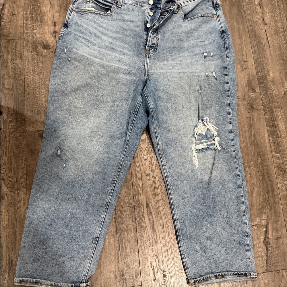 Old Navy High Rise Women Jeans - Light Blue Curvy Sky-Hi Straight